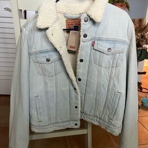 Levi's Men's Light Blue Sherpa Trucker Jacket